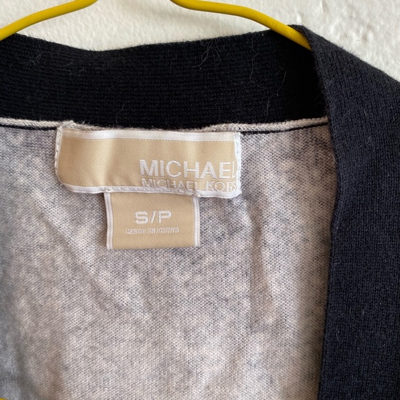 Michael Kors Cardigan Black White Silver Button Up Casual Work Wear Small - Picture 3 of 9